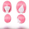 thumbnail image 1 of Peluca de anime de color rosa con flequillo prolijo, peluca de cosplay de color bobo y pelo corto, 1 of 1
