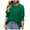 Green, variant on Women's Summer Loose Large Size Round Neck Short Sleeve Solid Color Play Wrap Top Basic Tee,Green S