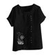 thumbnail image 4 of Vestidos Casuales Para Mujer, Blusas De Mujer De Moda Blusa informal de lino con botones y manga corta estampada para mujer, 4 of 4