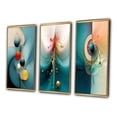 thumbnail image 3 of Designart "Turquoise Abstract Retro Wisdom Geometry II" Modern Geometric Framed Wall Art Set Of 3 - Turquoise Abstract Frame Gallery Wall Set For Home Decor, 3 of 7