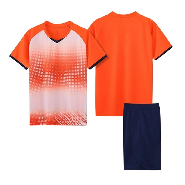 Odeerbi 4-14 Años Conjunto de Verano Para Niños de Atletismo Camiseta de Running de Secado Rápido Camiseta de Manga Corta Transpirable Camiseta de Manga Corta Con Degradado