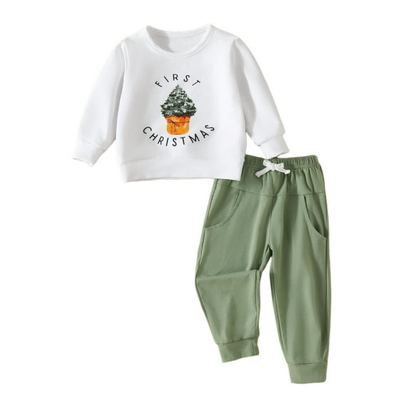 adviicd Outfit for Girls Toddler Girls Clothes Winter Warm Long Sleeve Tops Long Pants Suit Kids Soft Cotton Fall Outfits for Toddler Girls (White,0-3 Months)