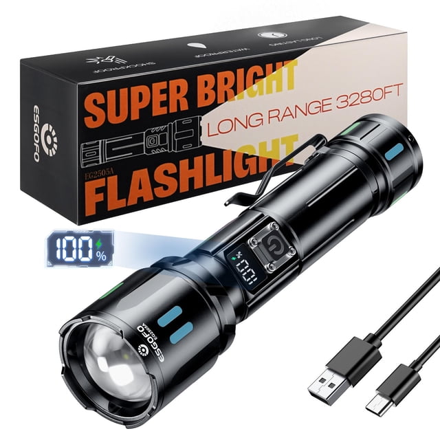 Linterna Esgofo EG2505A 10000 lúmenes 30W LED USB-C 17 cm