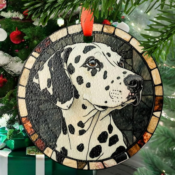 Dalmatian Stained Glass SunCatcher Dalmation Light Catcher Window Hanging Home Decoration Dalmatian Dog Owner Gifts, Stained Glass Ornament 2025, Holiday Decoration, Seasonal