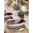 thumbnail image 5 of Cardinal Bird Cloth Napkins Set of 4 Reusable Dinner Napkins, Poinsettia Pine Cones Berry Flowers Red Plaid Cocktail Napkin Washable Table Napkins for Wedding/Holiday Party/Baby Shower 20"x20", 5 of 7