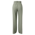 thumbnail image 6 of Sngxgn Womens Casual Pants Straight Leg Drawstring Elastic High Waist Loose Comfy Trousers with Pockets(Green,M), 6 of 6