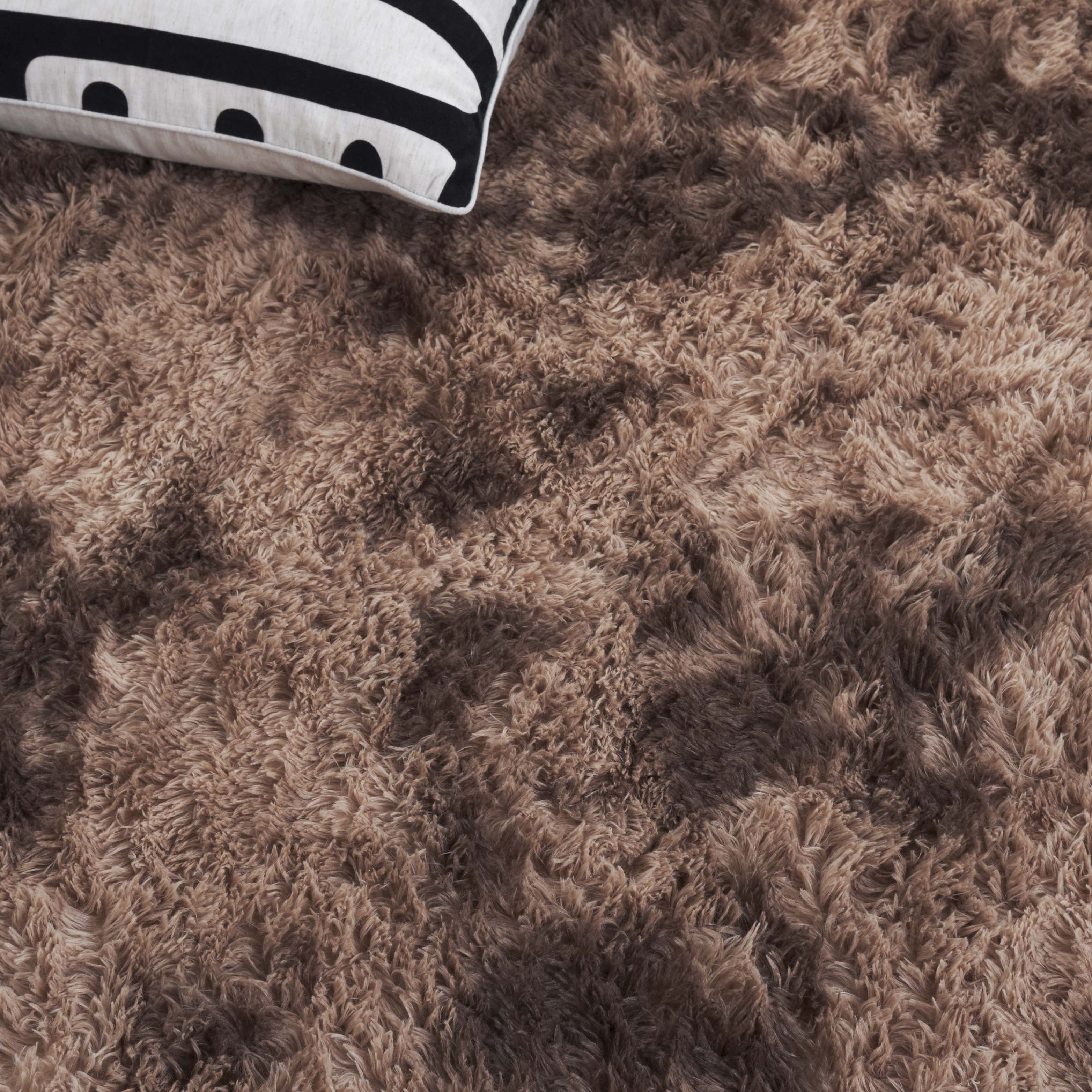 SAFAVIEH Rainbow Jaki Abstract Shag Area Rug, Brown, 6' x 9'