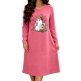 thumbnail image 2 of Stamzod Night Shirts for Women Long Sleeve Sleep Dress Crewneck T Shirt House Dress Halloween Women's Nightgowns & Sleepshirts L, 2 of 7