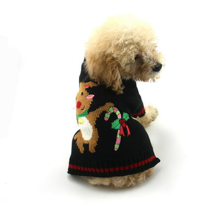 Cute Pet Dog Christmas Deer Printed Clothes Puppy Winter Sweater Costume