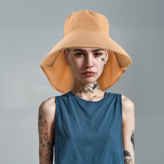 NICERIO Wide Brim Sun Cap Coffee Color Lightweight Breathable for Summer Outdoor Hiking and Beach