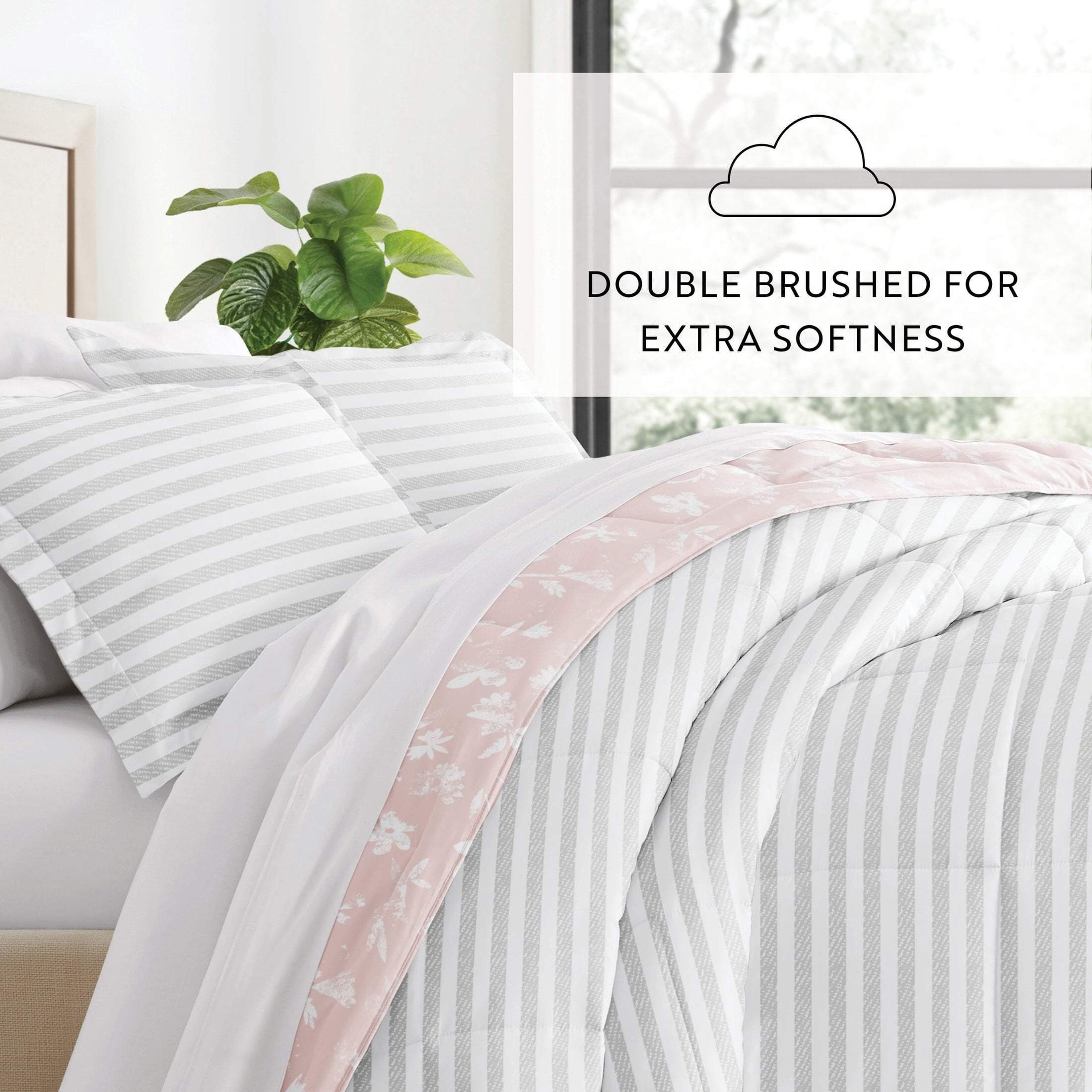 All Season Ultra Soft Comforter Set Lightweight Bedding in Pressed Flowers for Full/Queen Size by Comfort Canopy