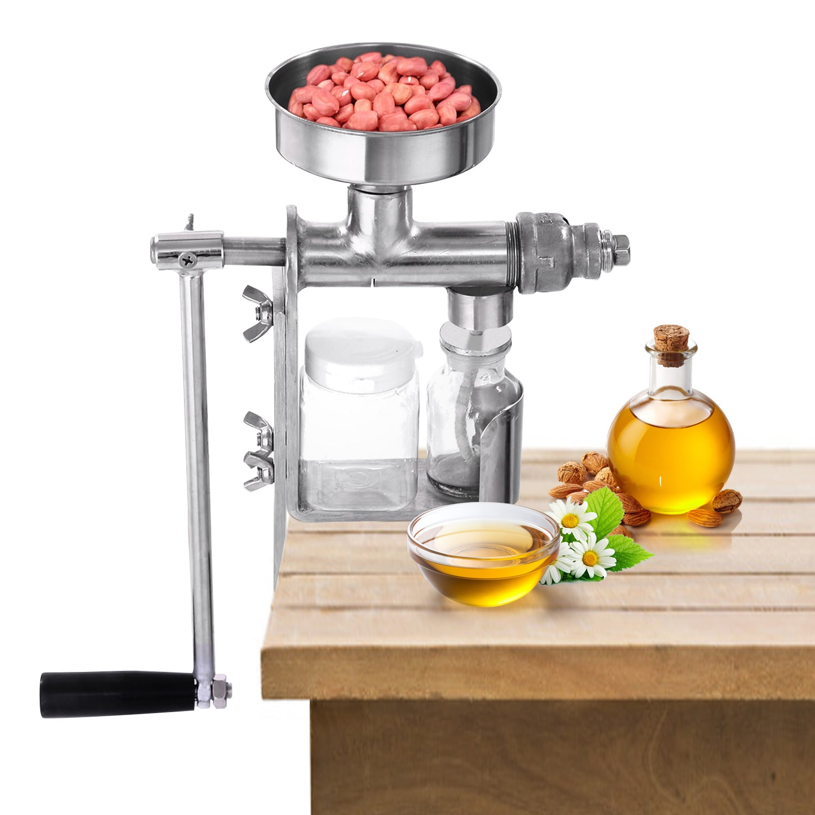 Peanut Nuts Seeds Stainless Steel Oil Press Home/Commercial Oil Expeller 501 LCD Digital Display Cold Hot Automatic Electric Oil Expeller with LCD Digital Display InLoveArts Oil Press Machine 600W