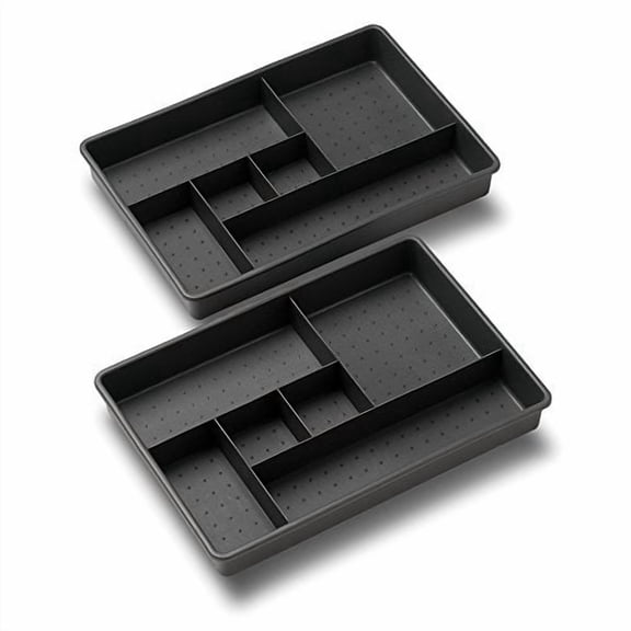 Madesmart OPP Two Tray Drawer Organizer, Granite