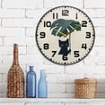 thumbnail image 3 of Yayeee Wall Clock for Living Room 11.9 inch Battery Operated Round with Holder, Black Cat Plants, 3 of 7