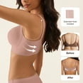 thumbnail image 4 of Qylux Women's Wireless Bra - Full Coverage Seamless Soft Support Bra,Comfortable T-Shirt Bra for Everyday Wear,Mauve,L, 4 of 7