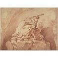 thumbnail image 2 of Edmé Bouchardon 18x14 Gold Ornate Wood Frame and Double Matted Museum Art Print Titled - Hercules Subduing the Centaurs (1735-1740), 2 of 4