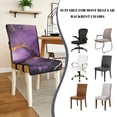 thumbnail image 5 of TSOVTHRID Purple Golden Marble Print Quilted Dining Room Chair Covers Adjustable Practical Chair Seat Covers Stretchy Comfy Water Resistant Seat Cushion Slipcovers, Set of 4, 5 of 7
