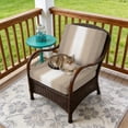 thumbnail image 4 of Outdoor Patio Cushion Covers 4 Pack Beige Ombre Patio Chair Cushion Covers with Ties and Zipper Khaki Ombre White Stripes Waterproof Outdoor Seat Cushion Covers for Patio Furniture 22"x20", 4 of 9