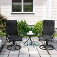 thumbnail image 2 of Outsunny Patio Swivel Chairs w/ Mesh Fabric Seat Rocking Chairs, Black, 2 of 10