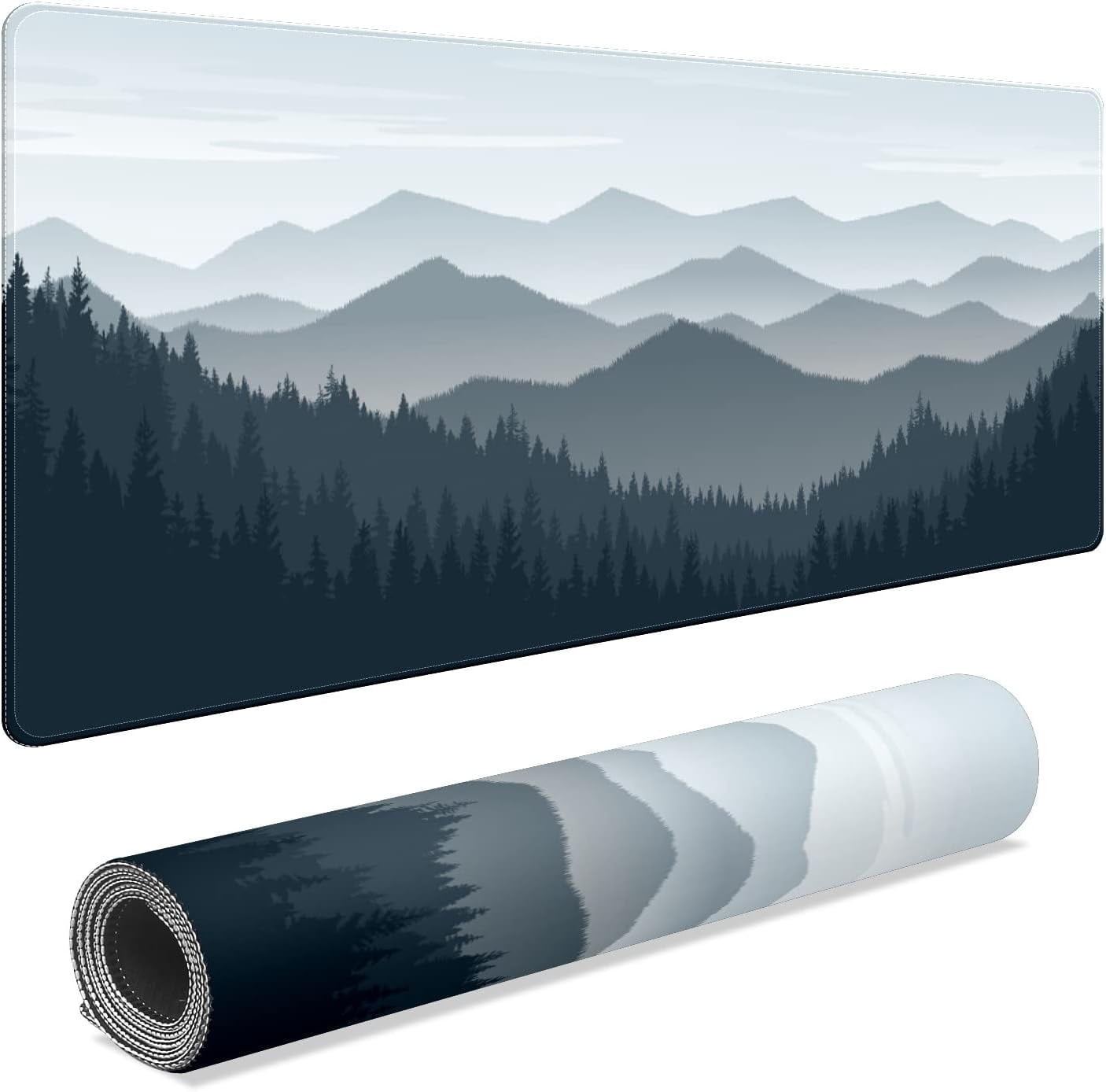 Mountain Tree Desk Mat, Desk Accessory, Cute Workspace, Trendy Workspace, Trendy, 35.4x15.7in Large Gaming Mouse Pad, Cute Desk Topper, Pretty Desk Pad