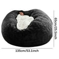 thumbnail image 3 of KIHOUT Bean Bag Chair Cover, Big Round Soft Fluffy PV Velvet Sofa Bed Cover, Living Room Furniture,Lazy Sofa Bed Cover, 135cmx65cm (Cover only,No Filler), 3 of 5