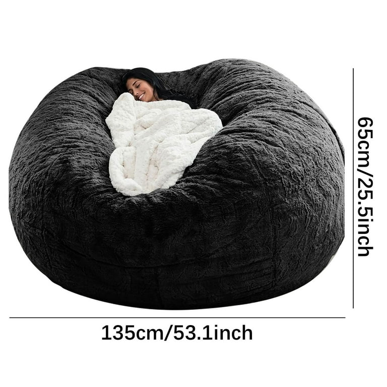 Hot Sale Lazy Floor Sofa Couch Bean Bag Bean Bag Chair Cover Big Round Soft Fluffy Velvet Sofa Bed Cover Living Room Furniture Lazy Sofa Bed Cover Cover only No Filler Walmart