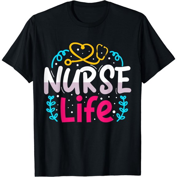 Nurse Life T-Shirt Black Large