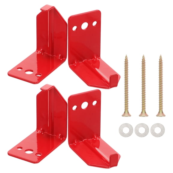 Houderco 4Pcs Red Iron Fire Extinguisher Mount for Space-saving 2.4x2.4x1.6in