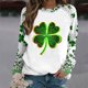 thumbnail image 2 of TaTaai Ladies St Patricks Holiday Raglan Sweatshirt Long Sleeve Crewneck Casual Pullover Loose Fit Printed Graphic Top Gift, 2 of 5