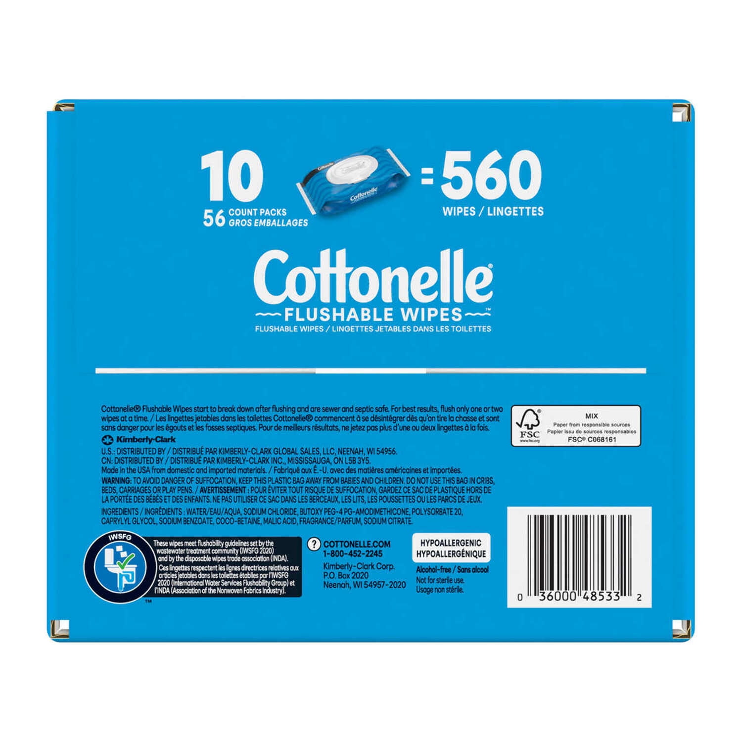 Cottonelle Fresh Care Flushable Wipes, 560 Wipes