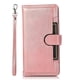 thumbnail image 5 of For iPhone 17 Case Split Leather Magnetic Wallet Phone Protector with Wrist Strap - Coffee, 5 of 5
