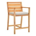 thumbnail image 2 of Modway Portsmouth Karri Wood Patio Bar Stool in Natural and Taupe (Set of 2), 2 of 6