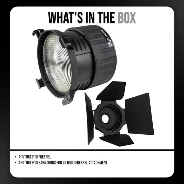 Aputure F10 Fresnel with F10 Barndoors for LS 600d Fresnel