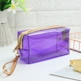 thumbnail image 3 of 4 pieces PVC transparent cosmetic bag, portable cosmetic bag-Violets, 3 of 5
