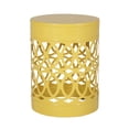 thumbnail image 6 of Oufan Outdoor Side Table Set of 2, Decorative Garden Stool for Patio Heavy Duty Metal Frame Accent Table Modern End Table, Yellow, 6 of 7