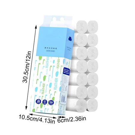 Bwiyojiz Home Garden & Tools Gadgets Kitchen Dining 14 Rolls of Toilet Paper 4-layer wooden paddles household hand towels affordable packaging Gifts for Family Blue