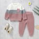thumbnail image 3 of Gibobby Conjunto niña Niños pequeños, bebés, niñas, niños, bloque de color, parte superior y pantalones, ropa de otoño cálida de algodón, invierno(Rosa,12-18 Meses), 3 of 5