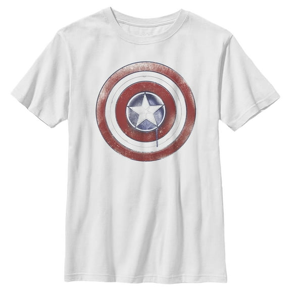 Boy's Marvel The Falcon and the Winter Soldier Paint Shield Graphic Tee White Large