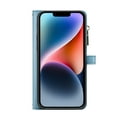 thumbnail image 3 of Detck Case for Google Pixel 7 2022 Release, PU Leather Case Vintage Pattern Detachable Wrist Strap Crosbody Lanyard Flip Kickstand Card Slots Wallet Compartment Full Protective Case, Blue, 3 of 11