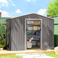 thumbnail image 2 of Outsunny 8'x6' Metal Outdoor Storage Shed w/ Sliding Doors Light Grey, 2 of 10