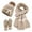 Khaki, variant on SUSUSU Women's Bow Winter Set, Decorated Hat Scarf Gloves, Three-Piece Cold Weather Wear