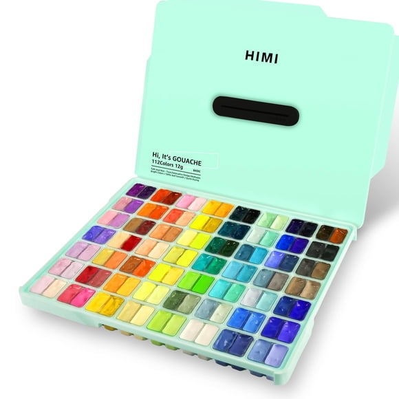 Set de pintura gouache HIMI, 112 colores, 12 ml, doble funda de gelatina
