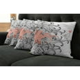 thumbnail image 5 of Ambesonne Modern Throw Pillow Cover 4 Pack, Graphic Swirls Wave Bird, 18", Coral Black and White, 5 of 5