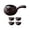 Black with word, variant on Tongina Elegant Pottery Teapot and Cups Set for Steeping Hot Water Portable Loose Leaf Tea Pot with Heat-resistant Handle Tea Maker for Outdoor Adventures Black