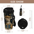 thumbnail image 2 of 500ml Stainless Steel Coffee Mug with Portable Black Strap Vacuum Insulated Ceramic Coated Coffee Tumbler Beautiful Deer Wearing A Crown, 2 of 8