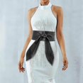 thumbnail image 3 of Women Wide Waist Belt Soft Leather Tied Wide Belt Bow Tie Waistband Sash Dress Belt Stylish Wrap Belt, 3 of 5