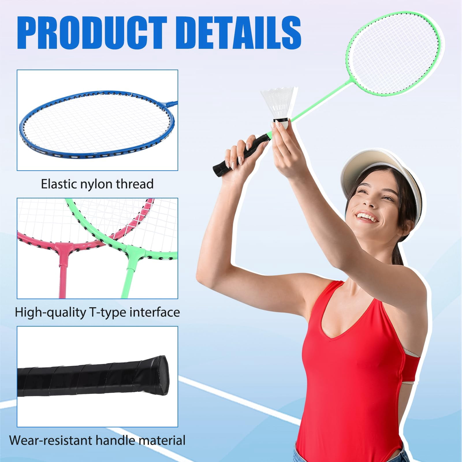 Badminton Rackets Set With Shuttlecocks Racquets For Adult And Lightweight Teenagers Shuttlecock Backyard Gym Beach Outdoor Games