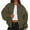Army Green, variant on Women's Quilted Cropped Puffer Bombers Jacket with Zip Up Pockets Fall Winter Fashion Navy Blue XXL