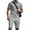 Gray., variant on HBGVBA Men Athleisure 2 Piece Set Solid Color Short Sleeve Lapel Button Down Shirt Knit Shorts Casual Outfit