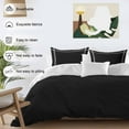 thumbnail image 3 of Solid Color Duvet Cover Set Twin Size, Black 4 Piece Soft Microfiber Bedding Set with 1 Duvet Cover, 1 Flat Sheet, 2 Pillowcases, 3 of 9